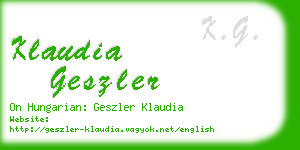 klaudia geszler business card